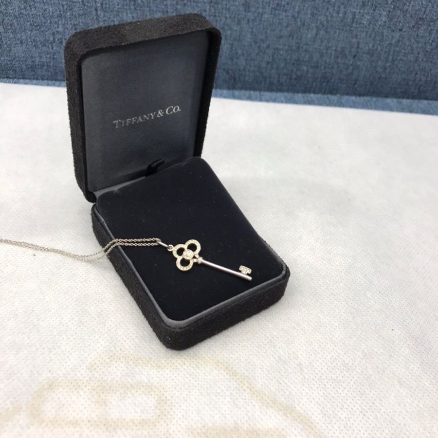 TIFFANY&CO蒂芙尼750白金心冠項鍊,成色98新-4