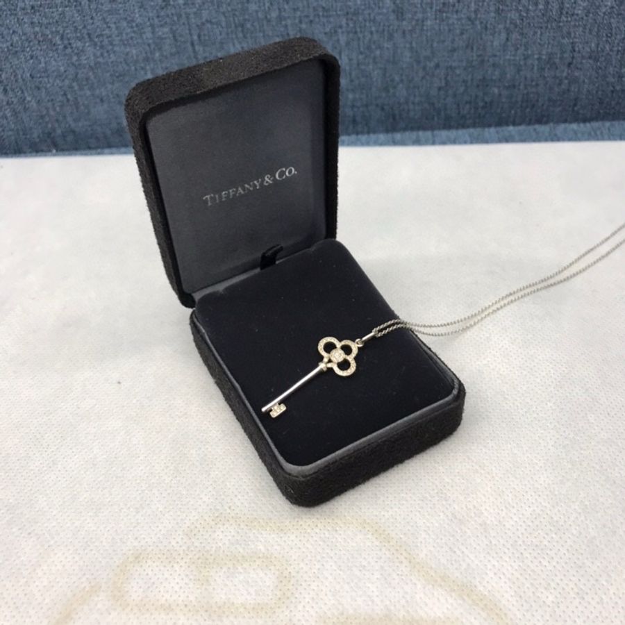 TIFFANY&CO蒂芙尼750白金心冠項鍊,成色98新-5