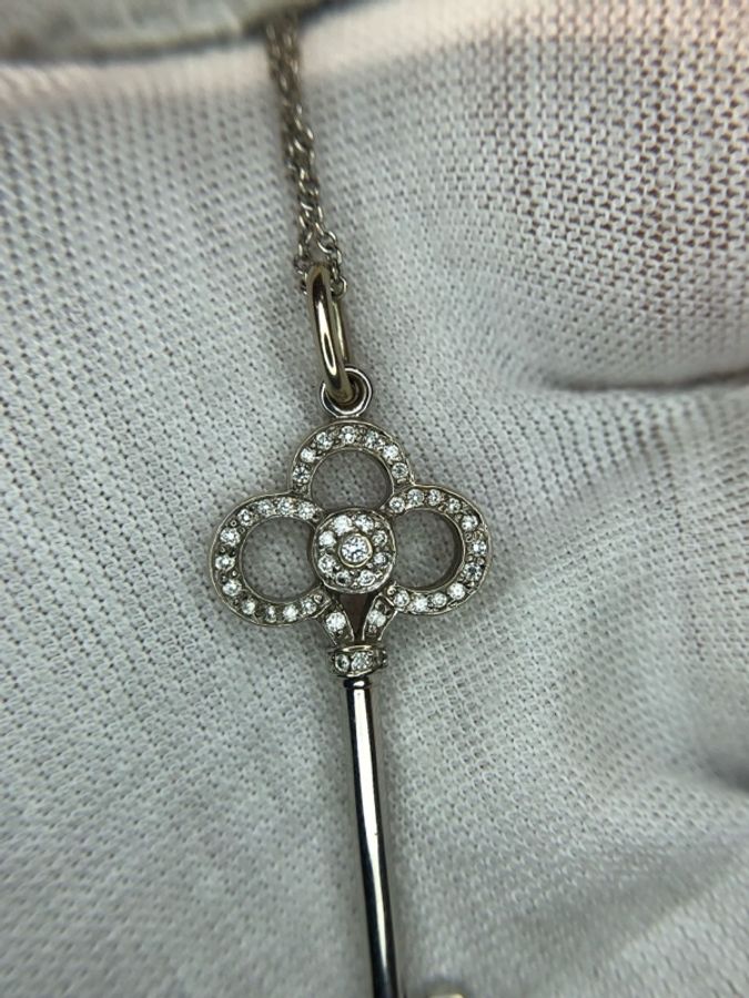 TIFFANY&CO蒂芙尼750白金心冠項鍊,成色98新-6