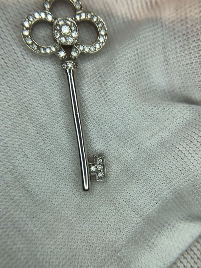 TIFFANY&CO蒂芙尼750白金心冠項鍊,成色98新-7