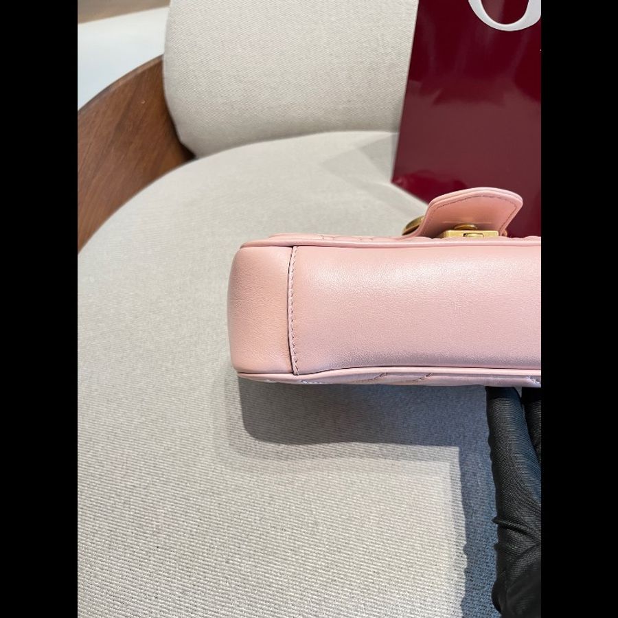 Gucci 粉紅色馬蒙22肩背包-6