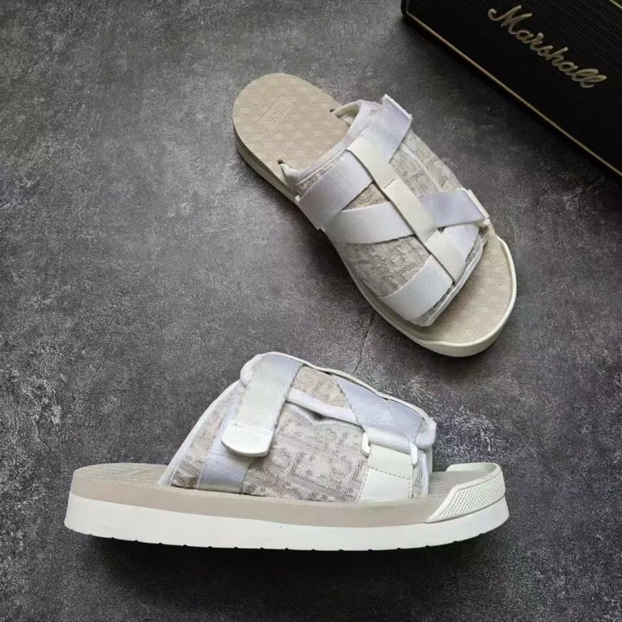 DIOR迪奧 ALPHA 灰白滿印拖鞋 41碼-5