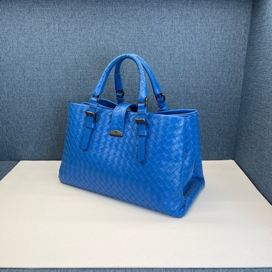 Bottega Veneta葆蝶家 編織手拎單肩羅馬包藍色 98新-3