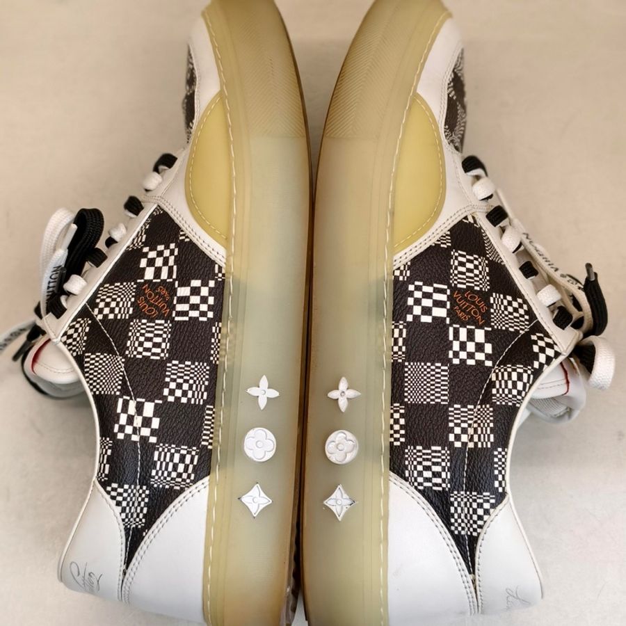 LV 路易威登 Ollie棋盤格老花系帶板鞋 黑白色 7碼-5