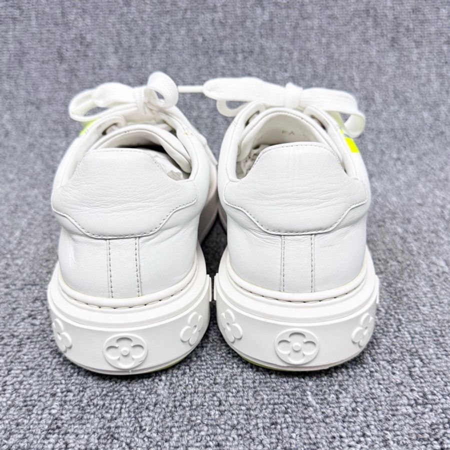 【Louis vuitton 】路易威登 Time out系列白色浮雕大字母logo厚底松糕板鞋 95新 /37碼-3