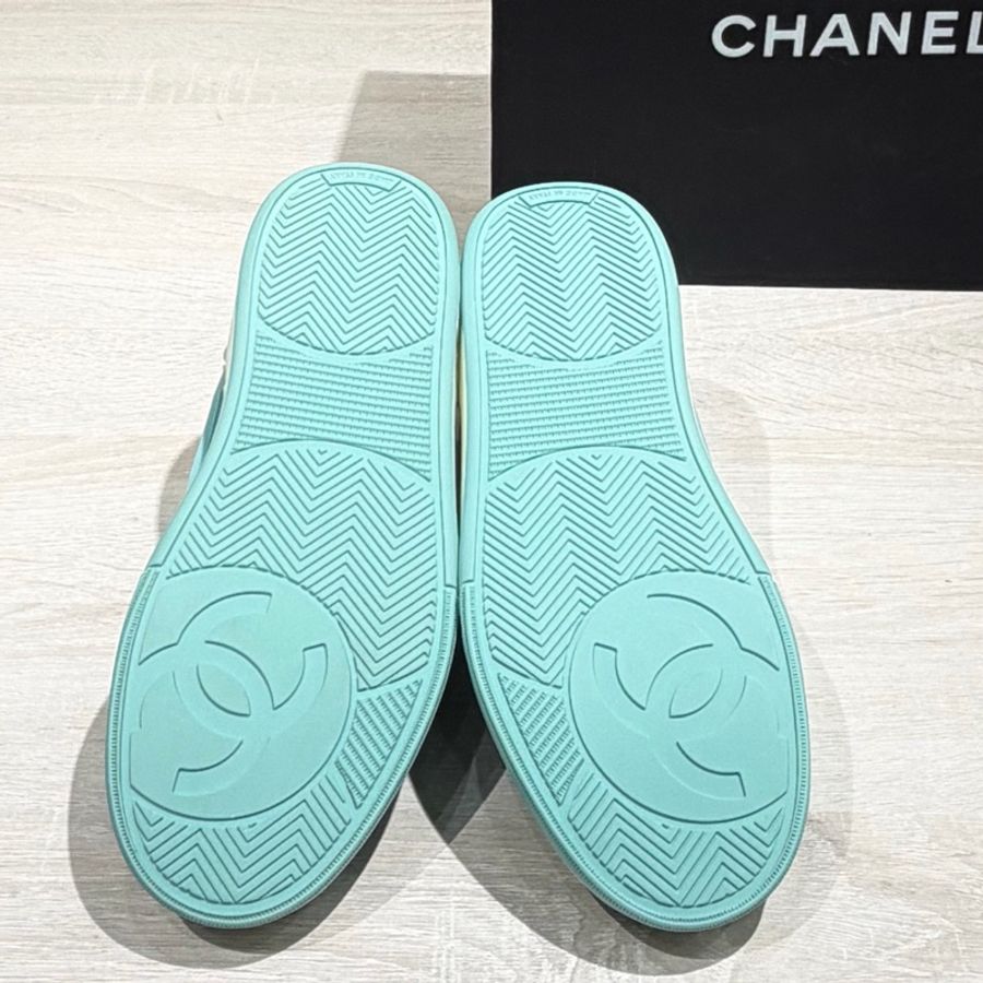 Chanel香奈兒薄荷綠後跟字母logo低幫運動板鞋 37.5碼-6