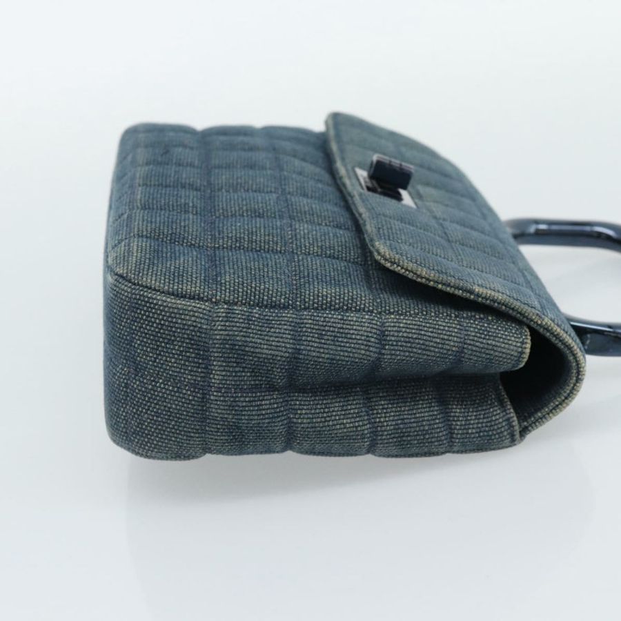 【日本直送】香奈兒 2.55 Choco Bar 系列手袋 帆布 藍色 CC Auth mr2780V-3