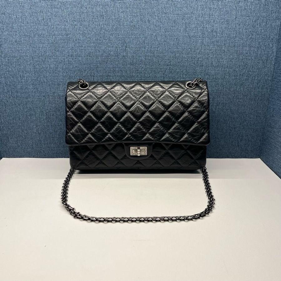Chanel香奈兒2.55系列 黑色 單肩斜挎包 97新-0