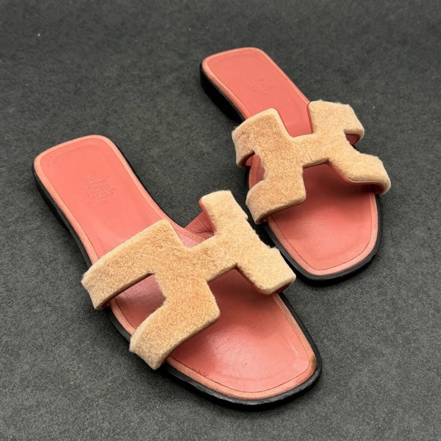 HERMES/愛馬仕 舒適休閒時尚涼拖 女款 拼色37.5碼-4