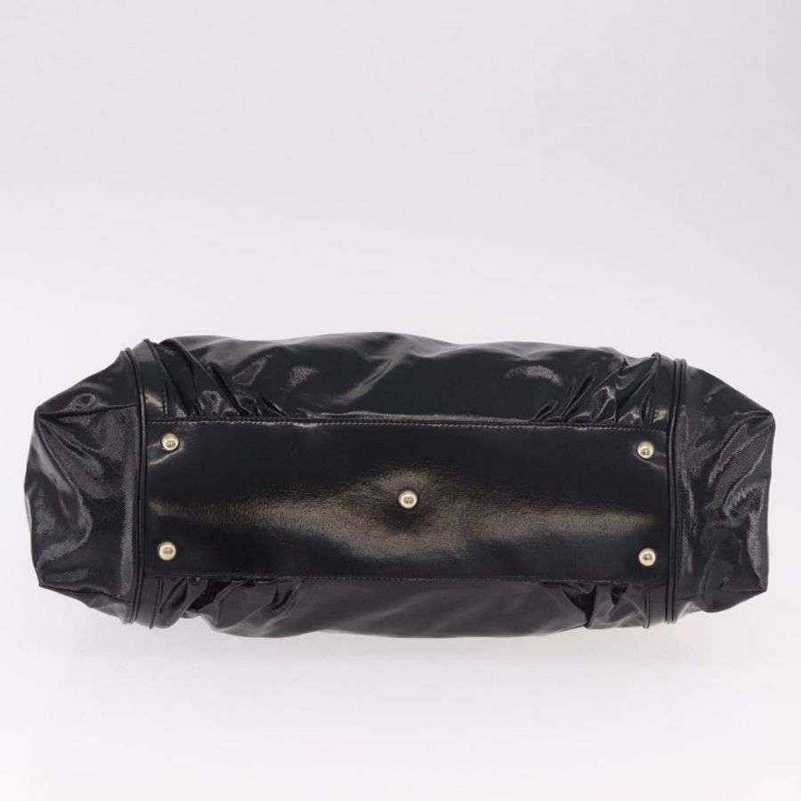 【日本直送】GUCCI 竹節手提包 PVC帆布 兩用 黑色 金色 正品 189804A-4