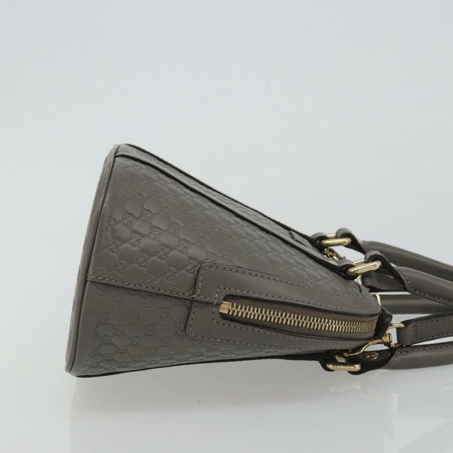 【日本直送】GUCCI Micro GG 帆布 Guccissima 手提包 皮革兩用 灰色/金色 449654 正品 186642V-2