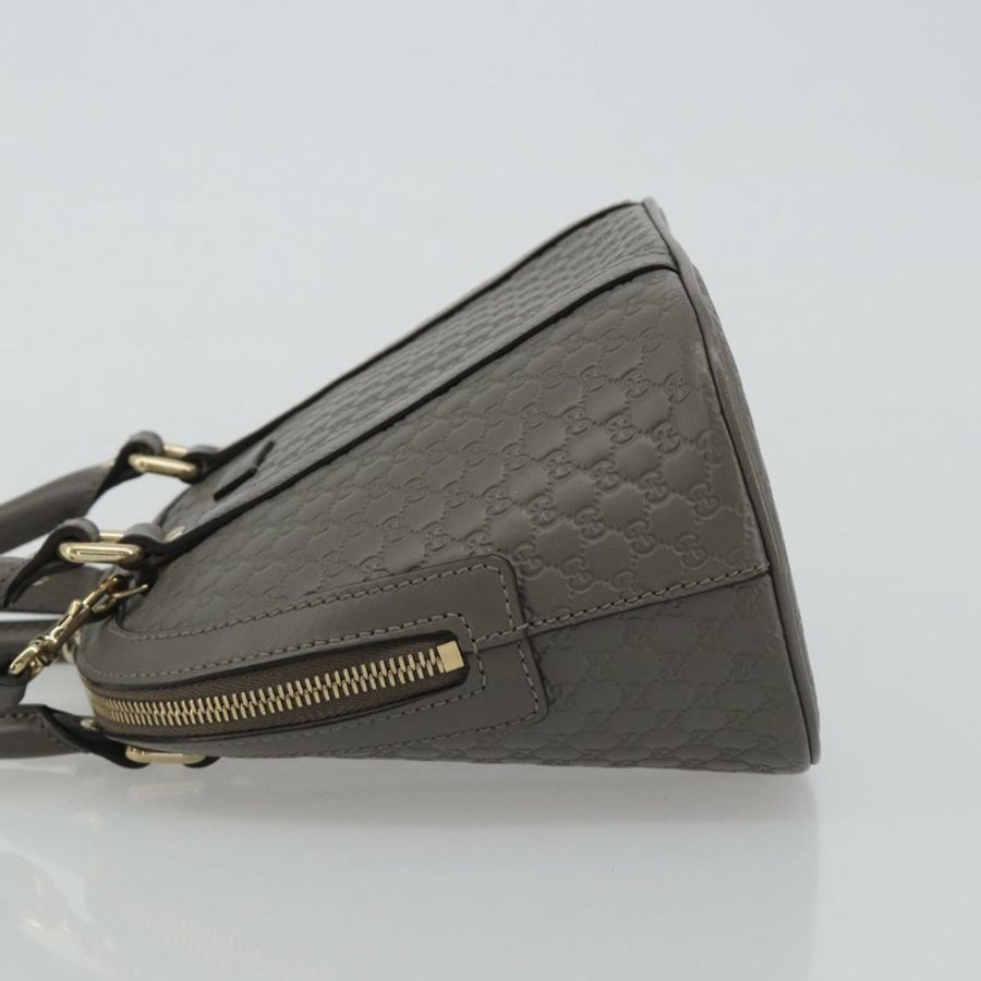【日本直送】GUCCI Micro GG 帆布 Guccissima 手提包 皮革兩用 灰色/金色 449654 正品 186642V-3