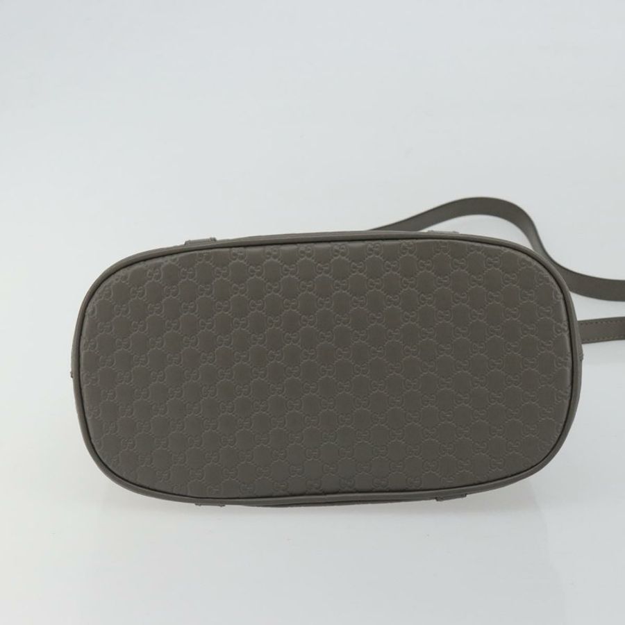 【日本直送】GUCCI Micro GG 帆布 Guccissima 手提包 皮革兩用 灰色/金色 449654 正品 186642V-4