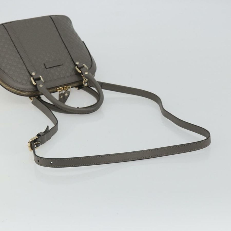【日本直送】GUCCI Micro GG 帆布 Guccissima 手提包 皮革兩用 灰色/金色 449654 正品 186642V-7