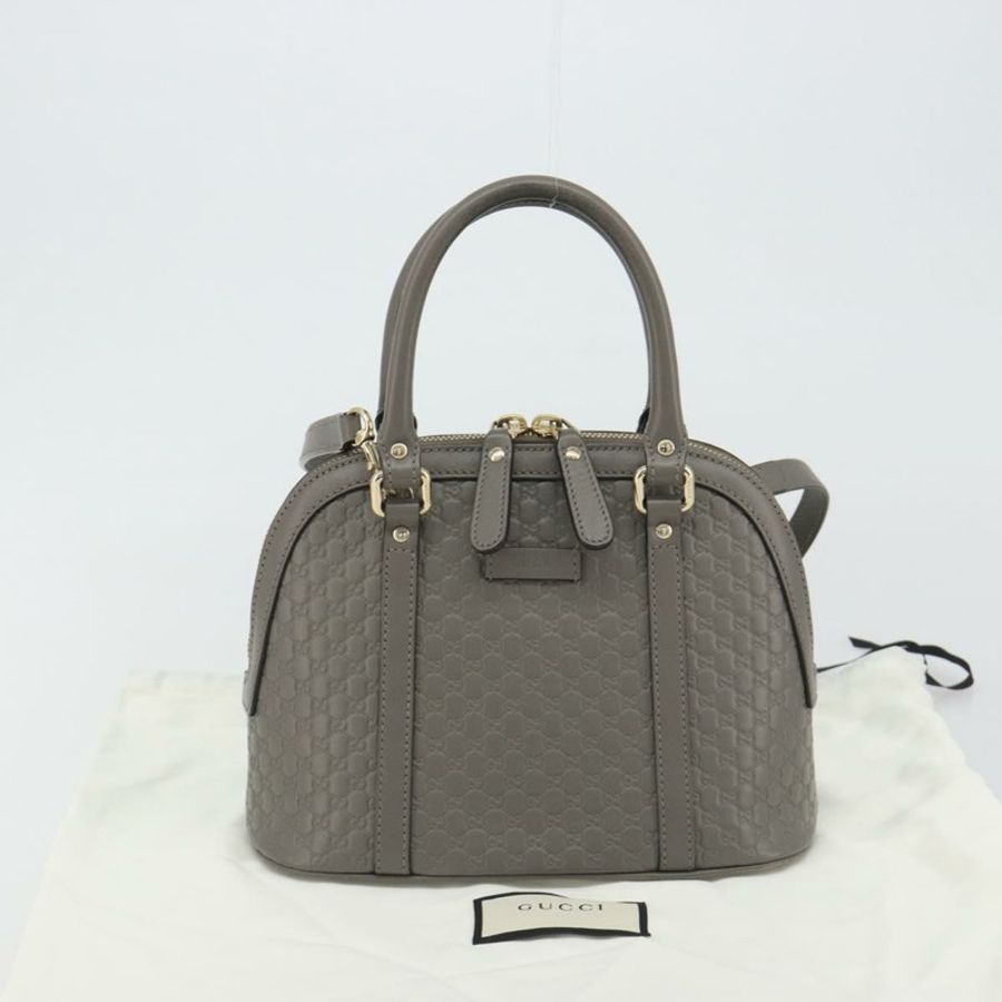 【日本直送】GUCCI Micro GG 帆布 Guccissima 手提包 皮革兩用 灰色/金色 449654 正品 186642V-11