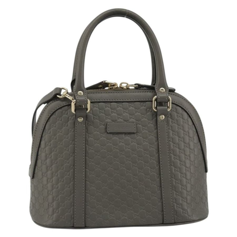 【日本直送】GUCCI Micro GG 帆布 Guccissima 手提包 皮革兩用 灰色/金色 449654 正品 186642V-12