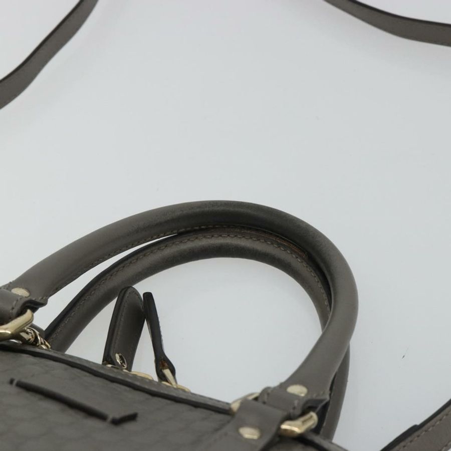 【日本直送】GUCCI Micro GG 帆布 Guccissima 手提包 皮革兩用 灰色/金色 449654 正品 186642V-13