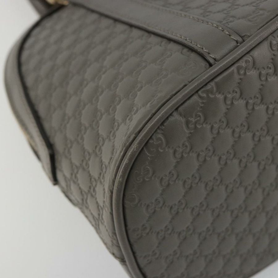 【日本直送】GUCCI Micro GG 帆布 Guccissima 手提包 皮革兩用 灰色/金色 449654 正品 186642V-15