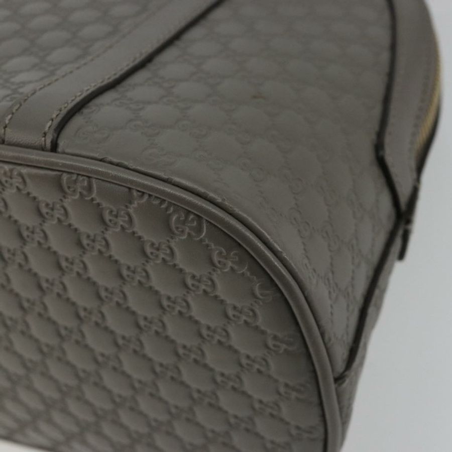 【日本直送】GUCCI Micro GG 帆布 Guccissima 手提包 皮革兩用 灰色/金色 449654 正品 186642V-16