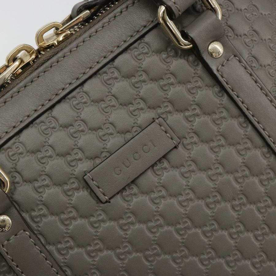 【日本直送】GUCCI Micro GG 帆布 Guccissima 手提包 皮革兩用 灰色/金色 449654 正品 186642V-18