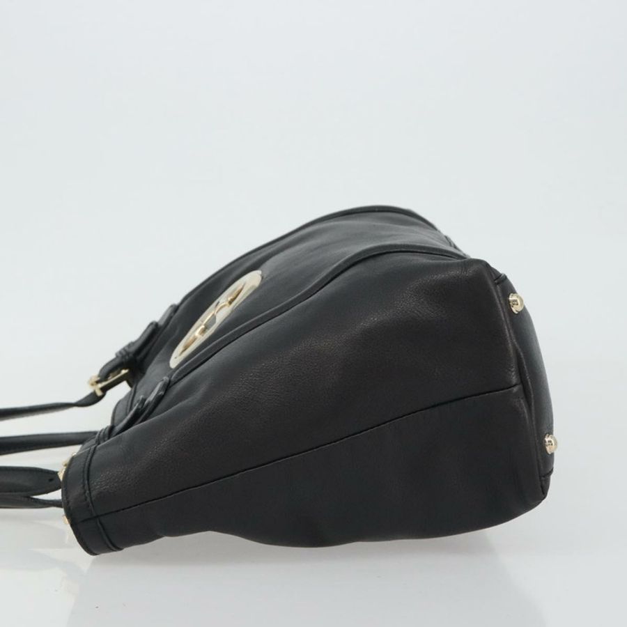 【日本直送】GUCCI Newbrit 手提包 皮革 黑色 金色 162094 正品 BA13791V-3