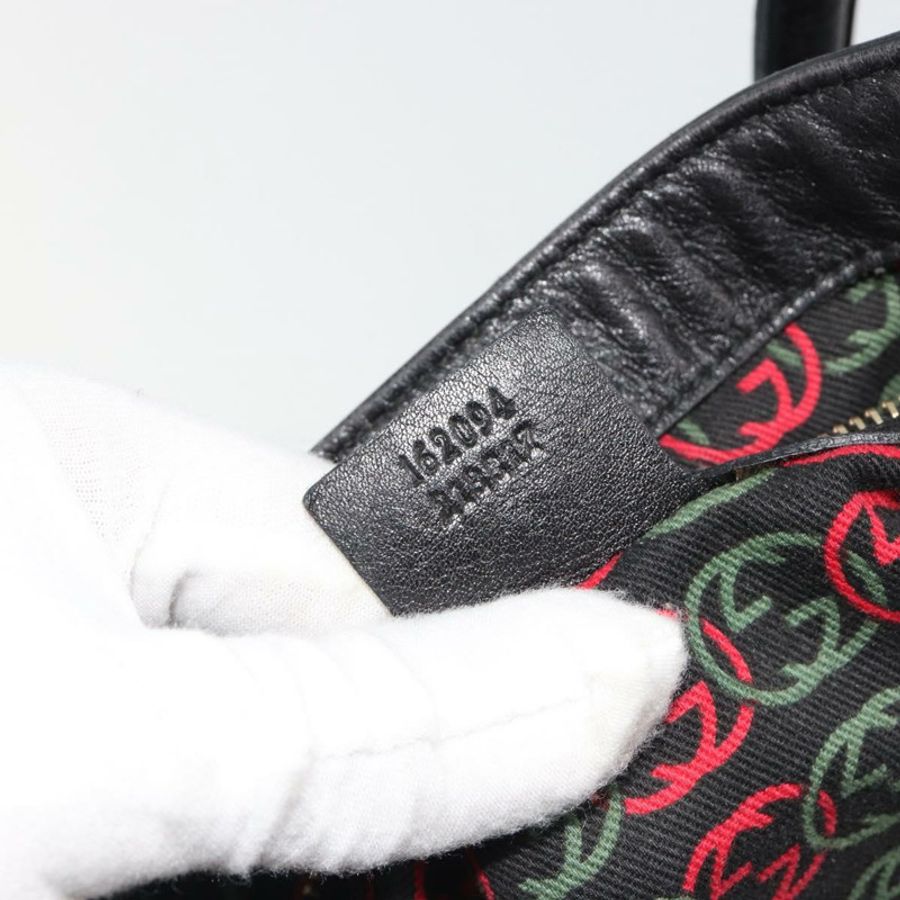 【日本直送】GUCCI Newbrit 手提包 皮革 黑色 金色 162094 正品 BA13791V-11