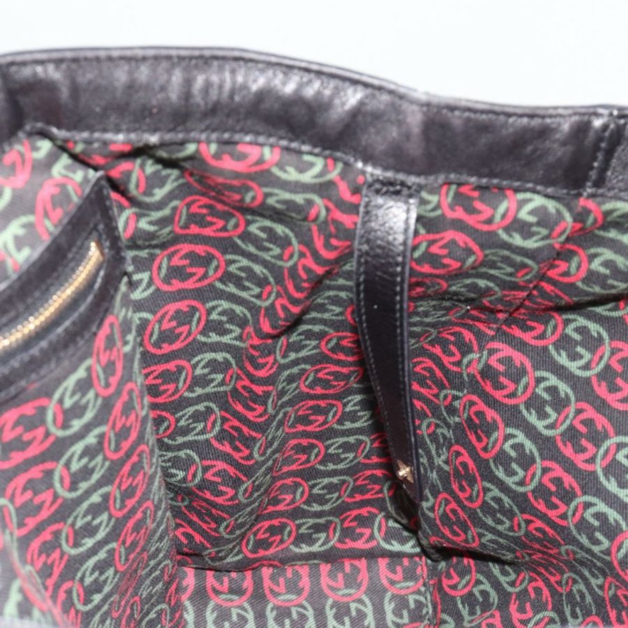 【日本直送】GUCCI Newbrit 手提包 皮革 黑色 金色 162094 正品 BA13791V-18