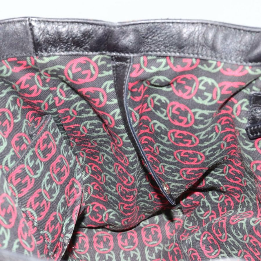 【日本直送】GUCCI Newbrit 手提包 皮革 黑色 金色 162094 正品 BA13791V-19