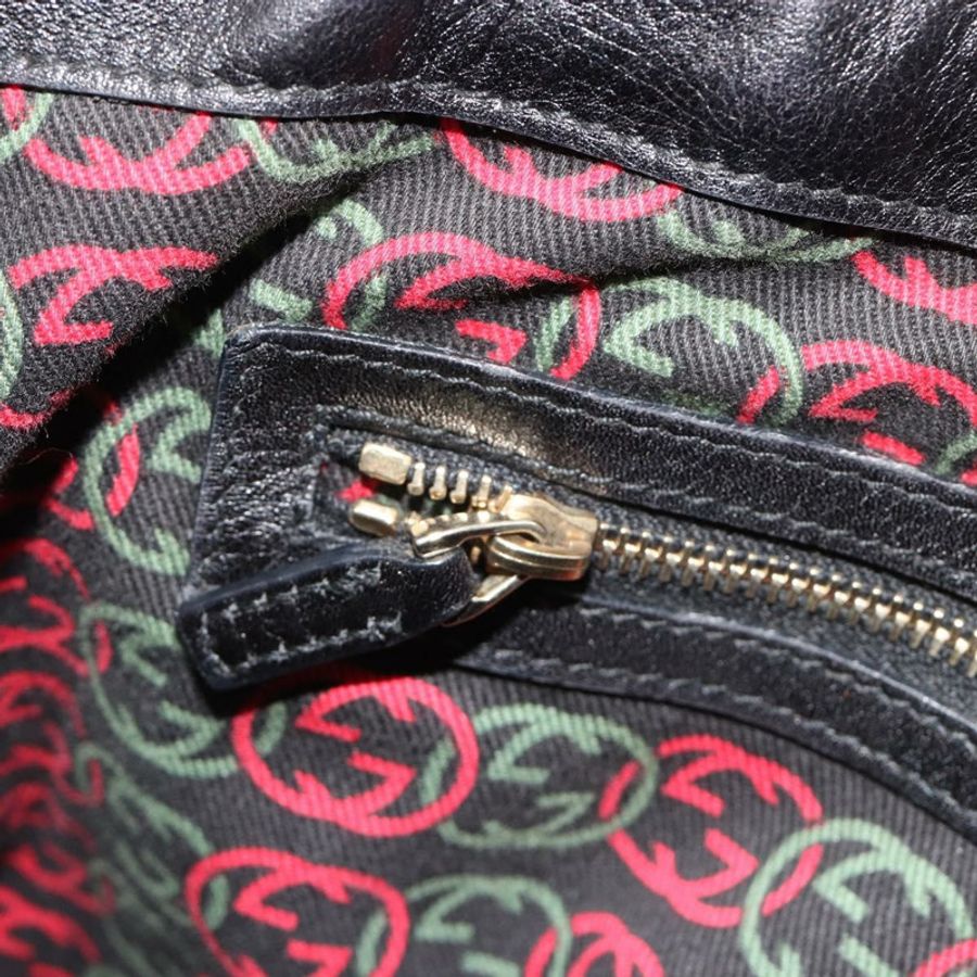 【日本直送】GUCCI Newbrit 手提包 皮革 黑色 金色 162094 正品 BA13791V-20