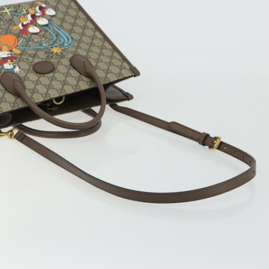 【日本直送】GUCCI GG Supreme 唐老鴨手提包 PVC 兩用 米色/金色 648134 正品 190456M-7