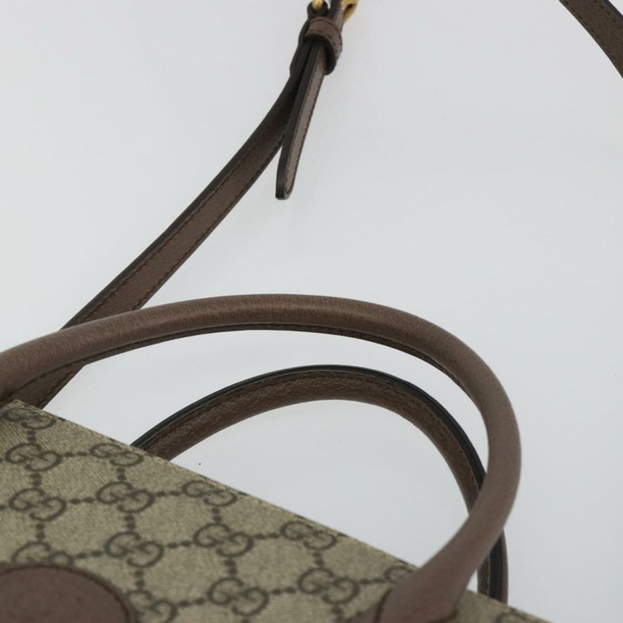 【日本直送】GUCCI GG Supreme 唐老鴨手提包 PVC 兩用 米色/金色 648134 正品 190456M-13