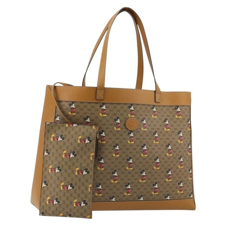 【日本直送】GUCCI GUCCIxDisney 聯名款 Micro GG Supreme 手提包 PVC 米色 金色 547947 正品 ep15089M-0