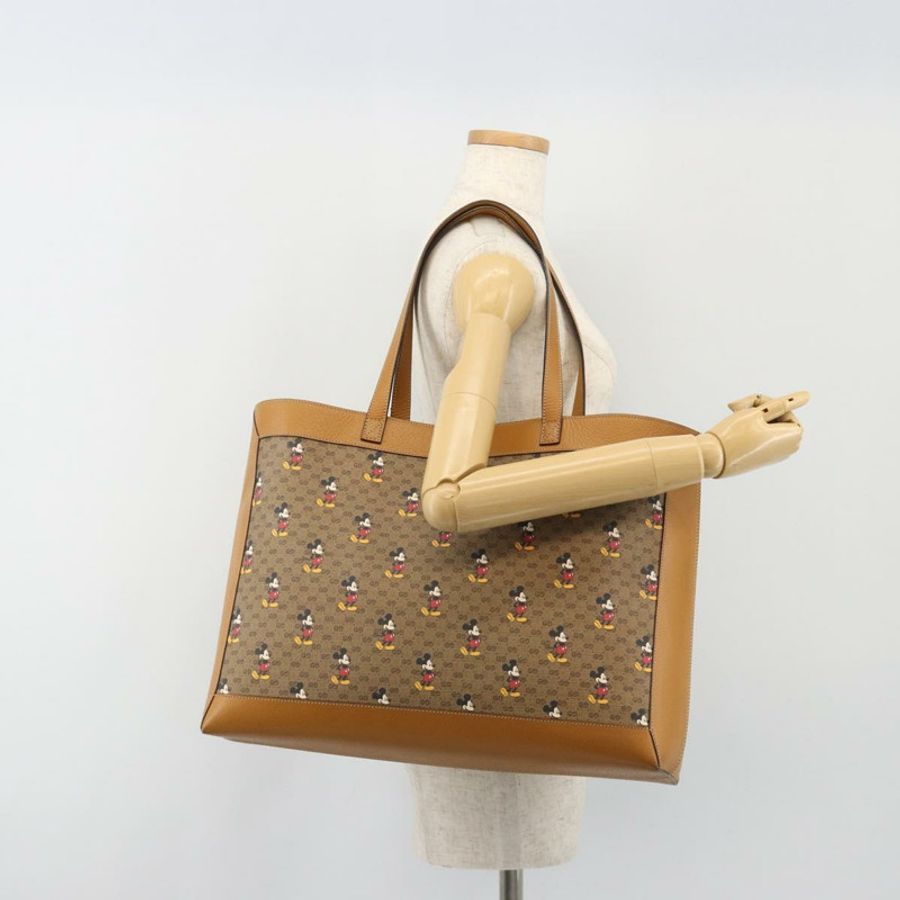 【日本直送】GUCCI GUCCIxDisney 聯名款 Micro GG Supreme 手提包 PVC 米色 金色 547947 正品 ep15089M-23