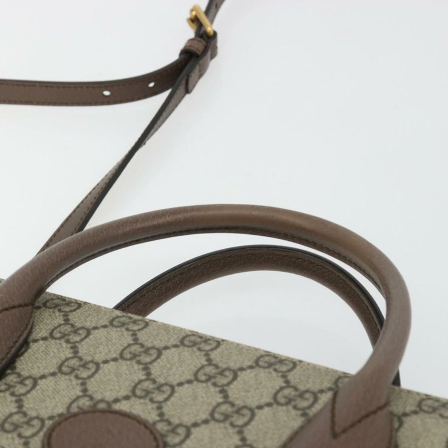 【日本直送】GUCCI GG Supreme 唐老鴨手提包 PVC 兩用 米色 金色 648134 正品 ep15080M-7