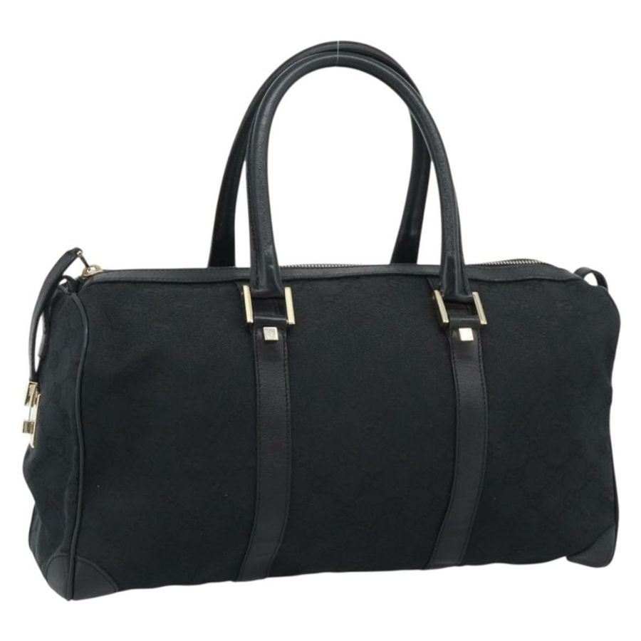 【日本直送】GUCCI GG帆布波士頓包 黑色金色 000 0846 正品 fm5397V-0