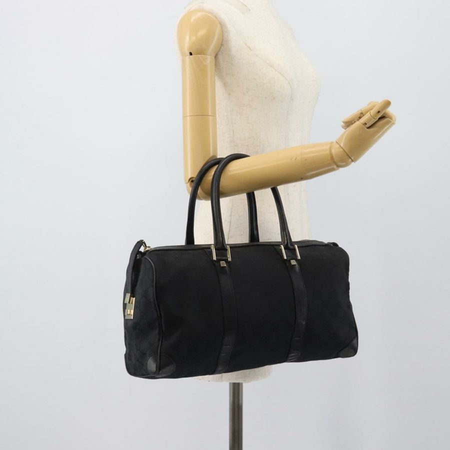【日本直送】GUCCI GG帆布波士頓包 黑色金色 000 0846 正品 fm5397V-22
