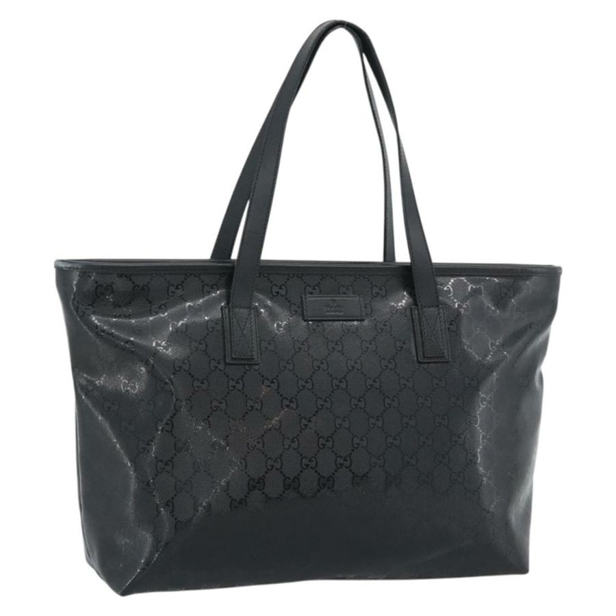 【日本直送】GUCCI GG 經典手提包 PVC 皮革 黑色 211137 正品 BA13986A-0