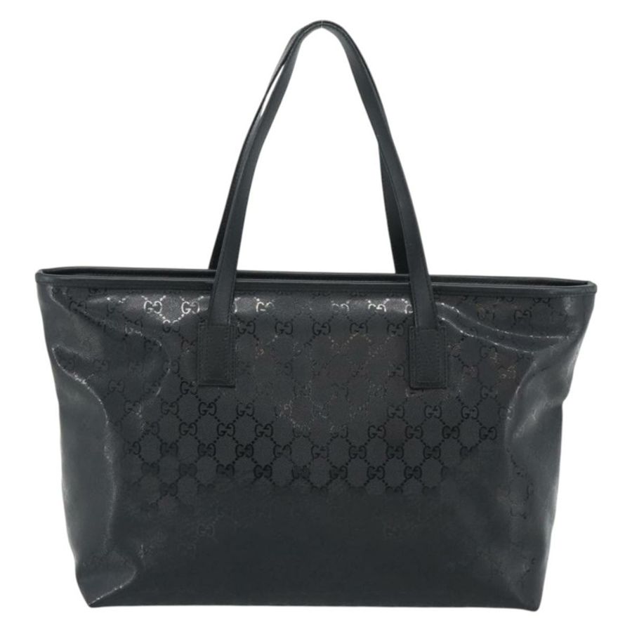 【日本直送】GUCCI GG 經典手提包 PVC 皮革 黑色 211137 正品 BA13986A-1