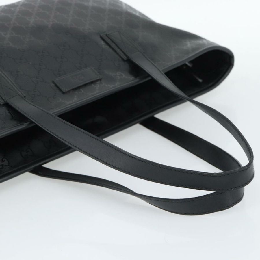 【日本直送】GUCCI GG 經典手提包 PVC 皮革 黑色 211137 正品 BA13986A-6