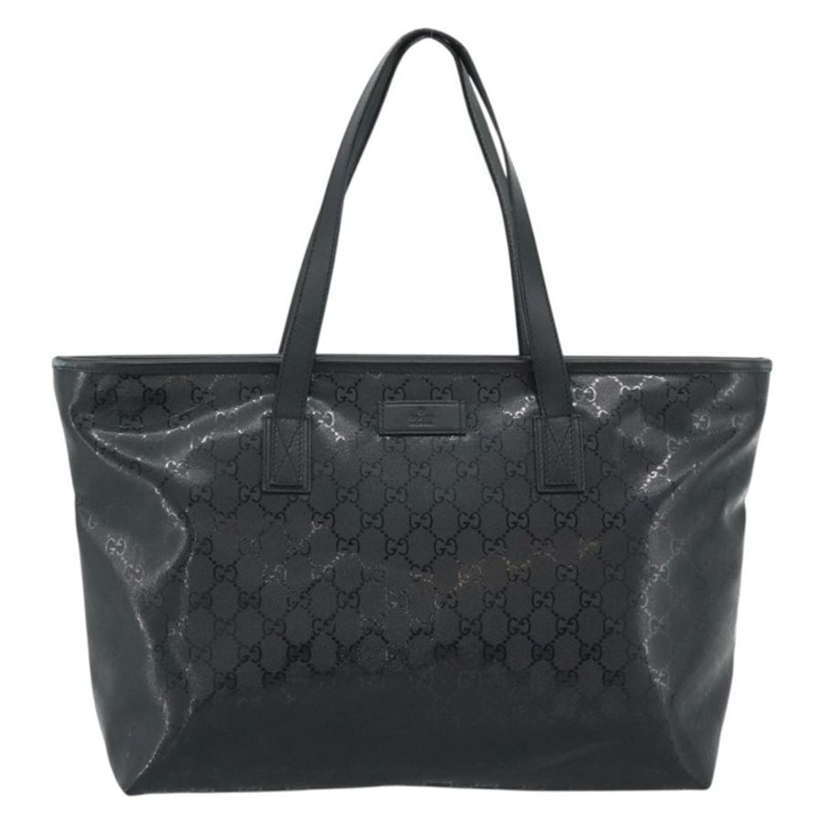 【日本直送】GUCCI GG 經典手提包 PVC 皮革 黑色 211137 正品 BA13986A-12
