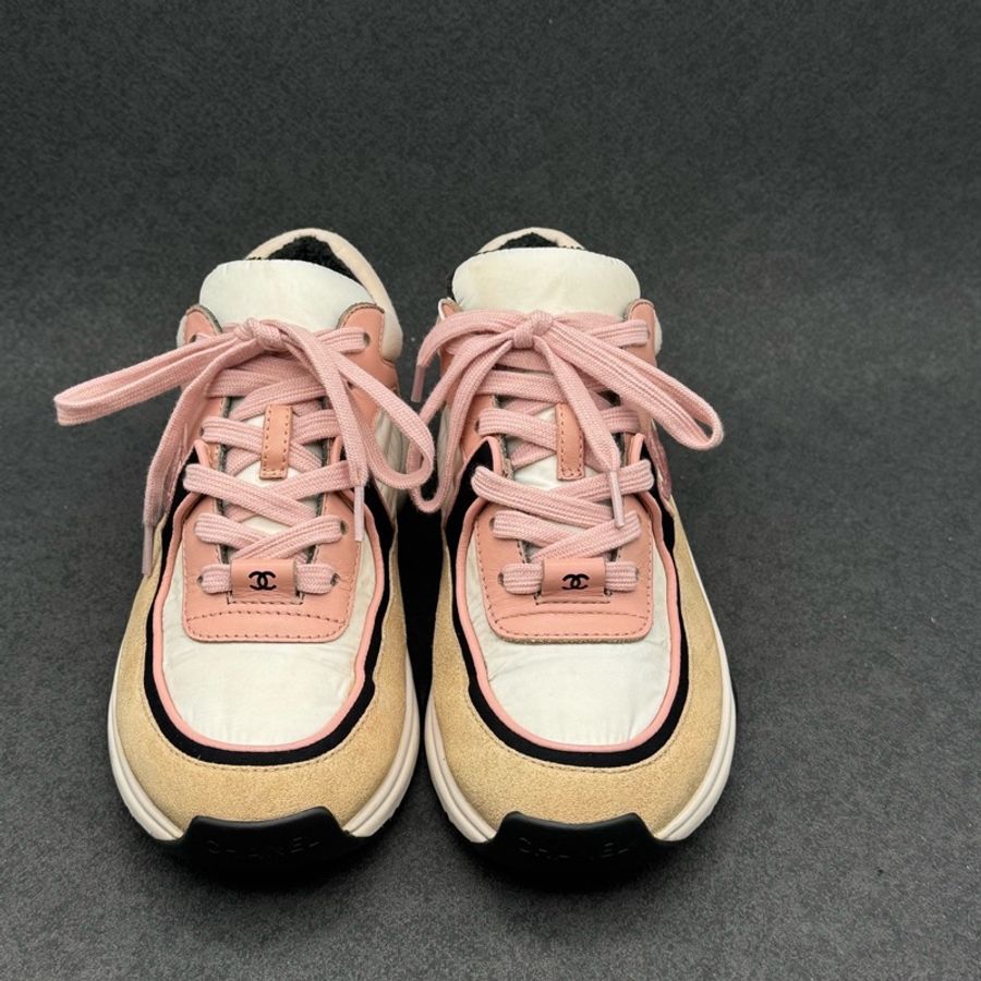 CHANEL香奈兒 圓頭平底 低幫 生活休閒鞋 女款 粉色 36.5碼-1