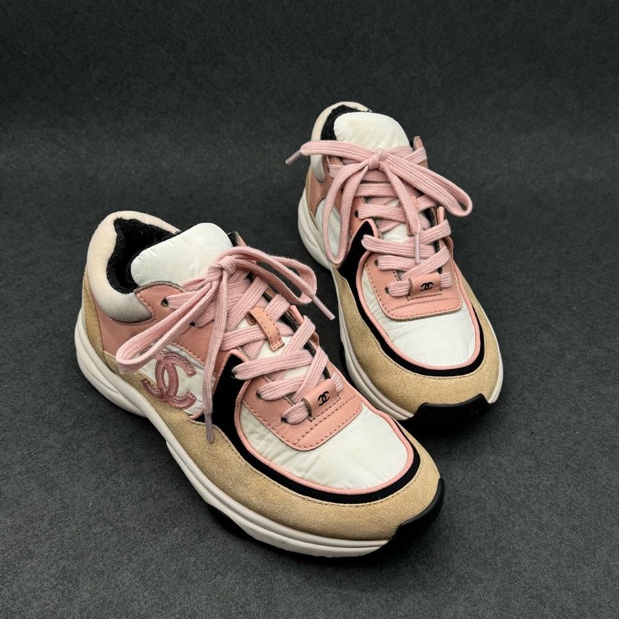 CHANEL香奈兒 圓頭平底 低幫 生活休閒鞋 女款 粉色 36.5碼-5