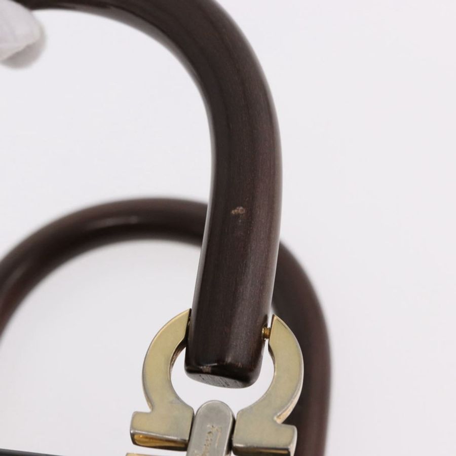 【日本直送】Salvatore Ferragamo Gancini 手提包,木棕色,金色,正品,貨號 191507V-8