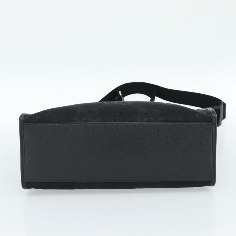 【日本直送】GUCCI Jumbo GG帆布手提包 2way Black Silver 678839 Auth mr2773V-4