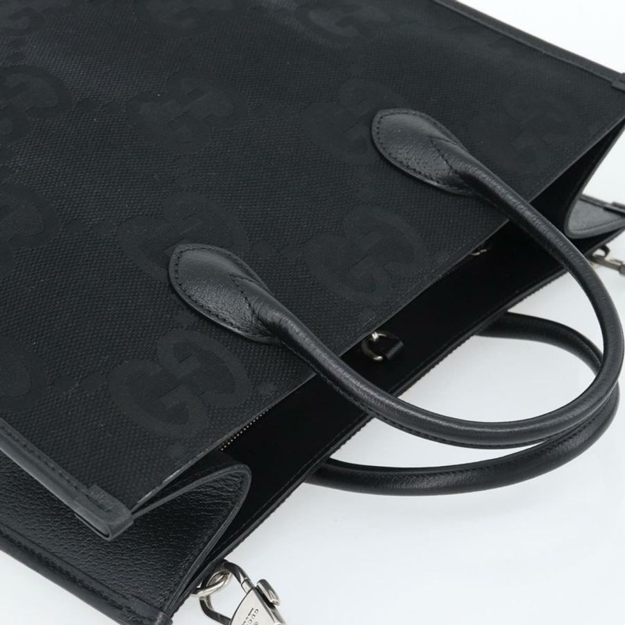 【日本直送】GUCCI Jumbo GG帆布手提包 2way Black Silver 678839 Auth mr2773V-5