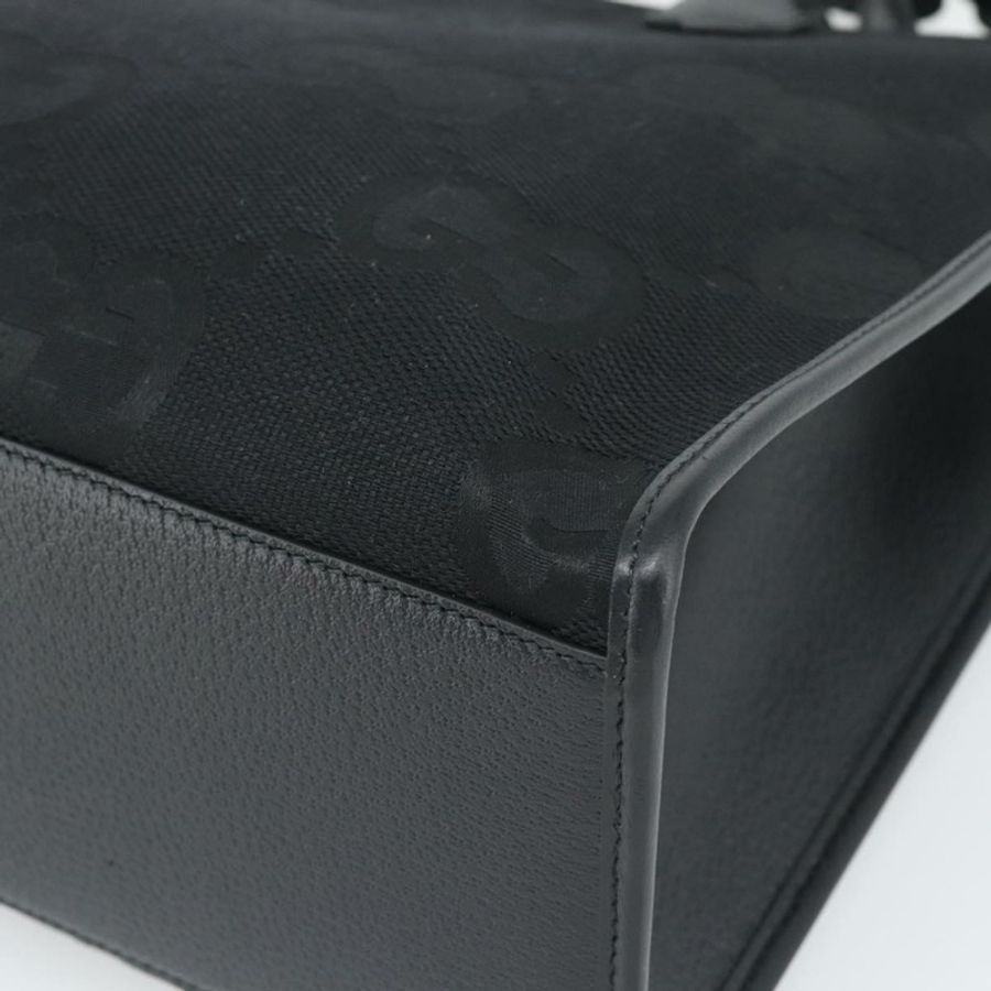 【日本直送】GUCCI Jumbo GG帆布手提包 2way Black Silver 678839 Auth mr2773V-8