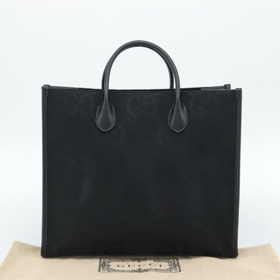 【日本直送】GUCCI Jumbo GG帆布手提包 2way Black Silver 678839 Auth mr2773V-11