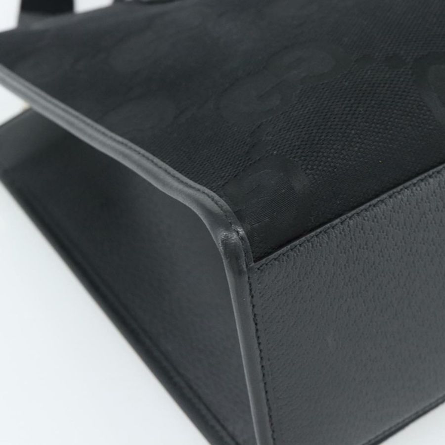 【日本直送】GUCCI Jumbo GG帆布手提包 2way Black Silver 678839 Auth mr2773V-15