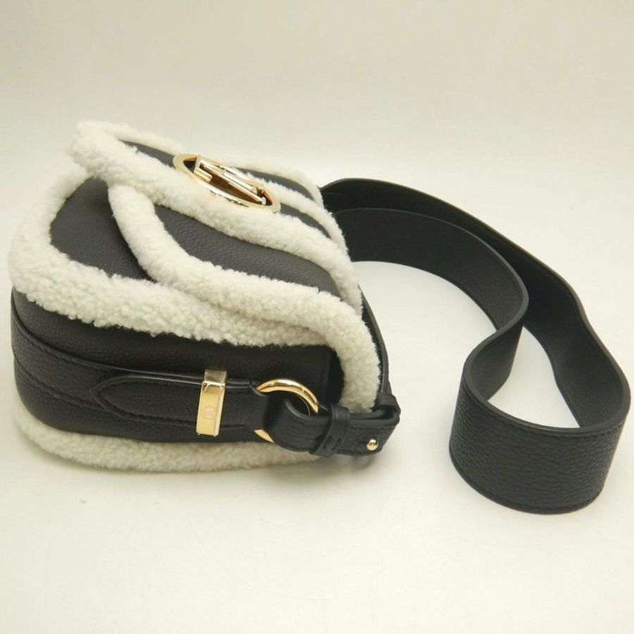 路易威登 LV Pont Neuf Soft PM Grain Calf Shearling Shoulder Bag M58971 Noir White Women's 253934-6