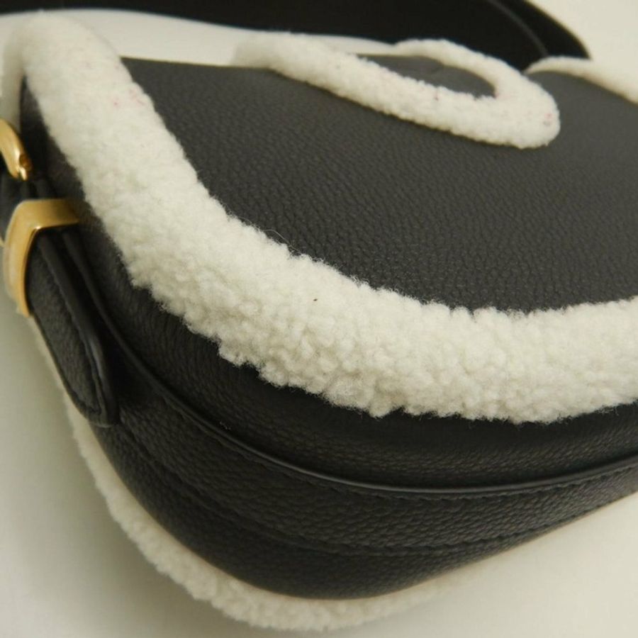 路易威登 LV Pont Neuf Soft PM Grain Calf Shearling Shoulder Bag M58971 Noir White Women's 253934-11